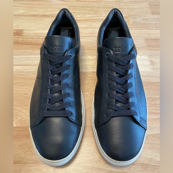 Hugo Boss Black Leather Sneakers EUR 41 US 8 - Picture 3 of 9